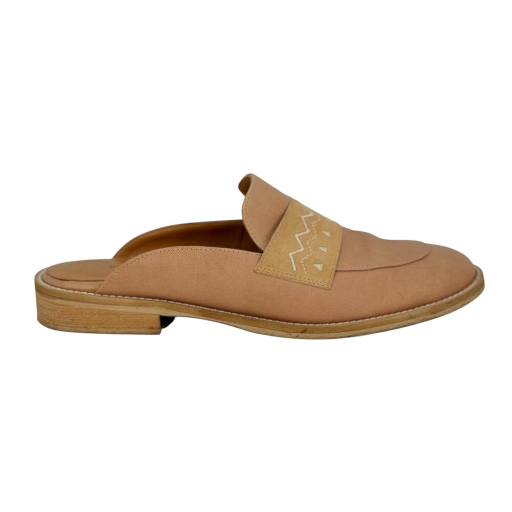 Sundance Mules Loafer Women's 38 8 Slip On Embroidered Leather Boho Relaxed Easy - Picture 2 of 11